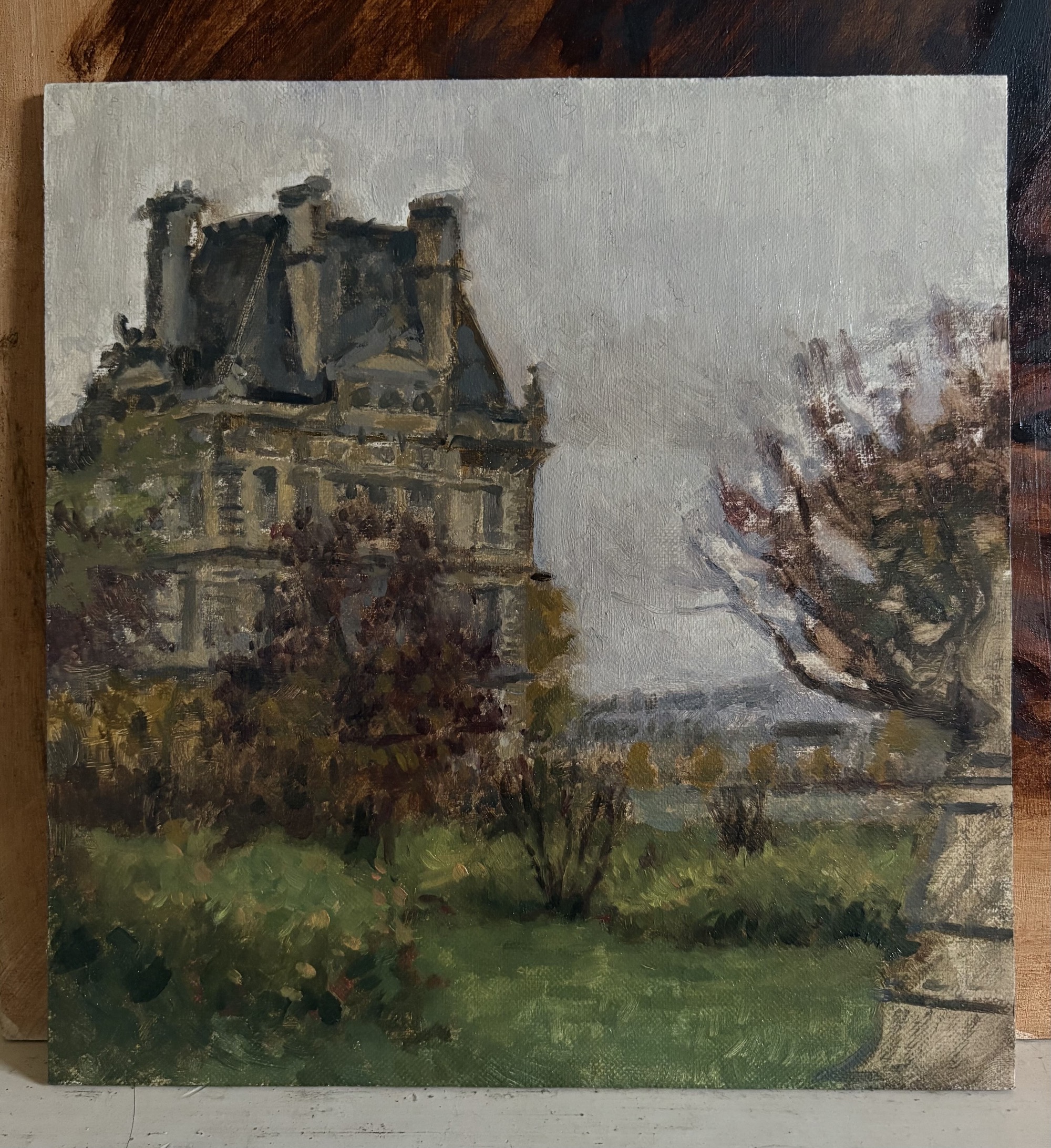 Tuileries, 
Oil on linen panel
