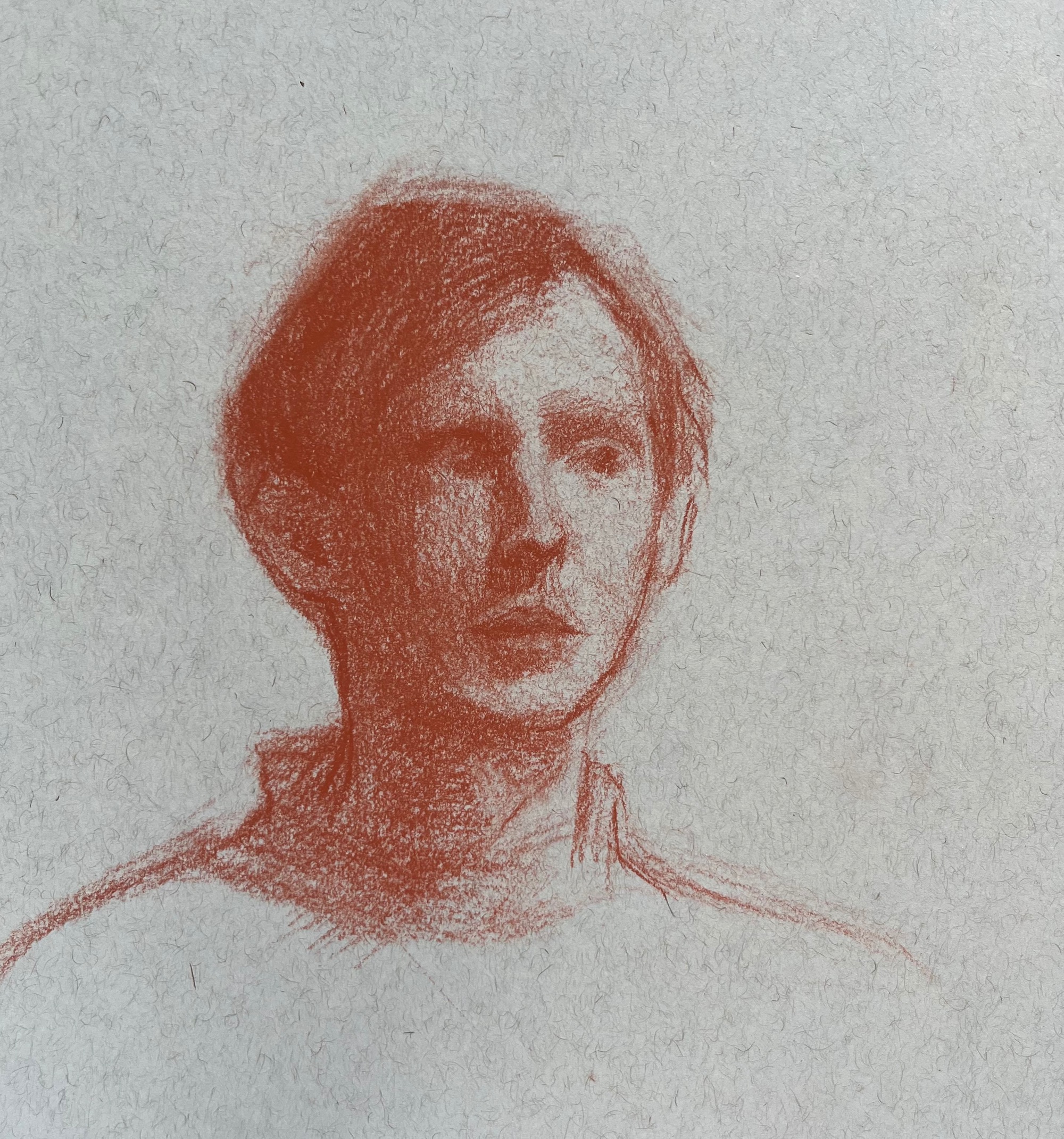 Portrait sketch I, Conte on paper